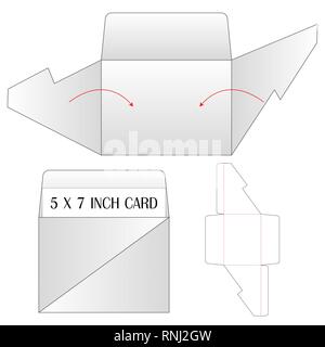 Umschlag gestanzt Mock up template Vector Illustration. Stock Vektor