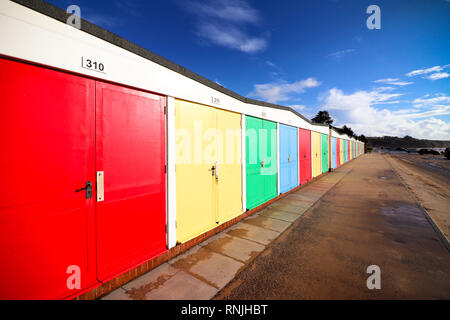 Devon Beach Hütten Stockfoto