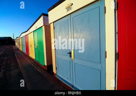 Devon Beach Hütten Stockfoto