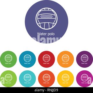 Wasserball Icons Set Vector Farbe Stock Vektor