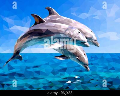 Dolphin polygon Kunst Stock Vektor