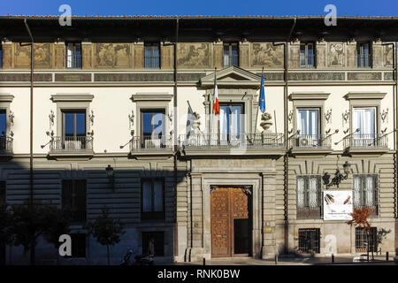 MADRID, Spanien - 22. JANUAR 2018: typisches Gebäude in der Stadt von Madrid, Spanien Stockfoto