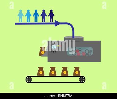 Lead Generation, Gewinn Mechanismus für die Illustration von Präsentationen, Artikel und Blogs Stock Vektor