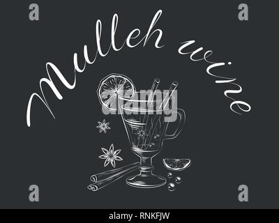 Vector Illustration von Glühwein. Stock Vektor