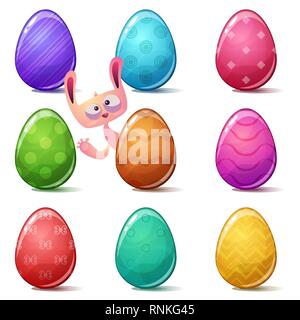 Frohe Ostern, Farbe Ei. Stock Vektor