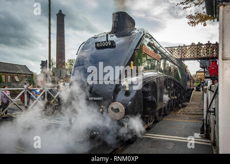 Der A4 Pacific Dominion of South Africa an Ramsbottom Station. Der East Lancashire Railway Herbst Dampf Gala Oktober 2014. Stockfoto