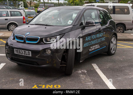 BMW i3 Elektroautos. Stockfoto