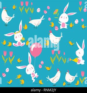 Vektor nahtlose Muster für Ostern und Frühling Stock Vektor