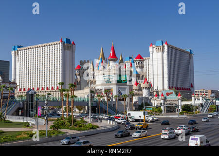 Das Excalibur Hotel & Casino auf dem Strip in Las Vegas, Nevada, USA. Stockfoto