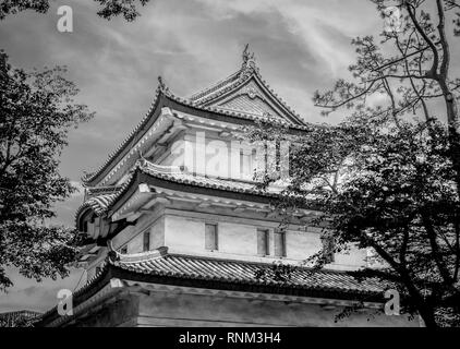 Die einzige verbleibende Turm des Schlosses Edo am Imperial Palace Tokio Stockfoto