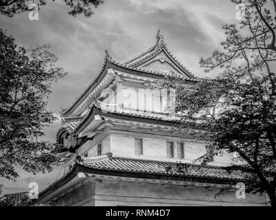 Die einzige verbleibende Turm des Schlosses Edo am Imperial Palace Tokio Stockfoto