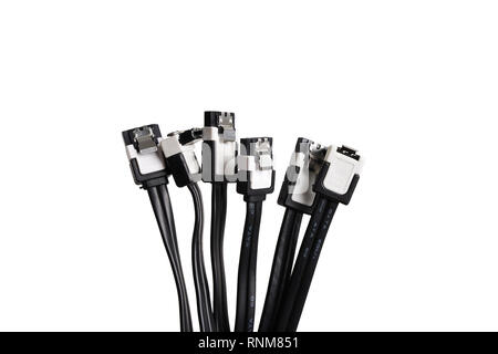 SATA (Serial AT Attachment), Serial-ATA-Kabel, computer-Bus Schnittstelle Massenspeichergeräte anschließen Stockfoto