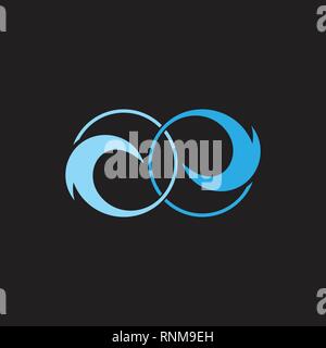 Verknüpfte Kreis geometrische Wellen Kreis logo Vektor Stock Vektor