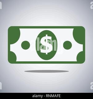Papier dollar Symbol auf weißem Hintergrund Stock Vektor