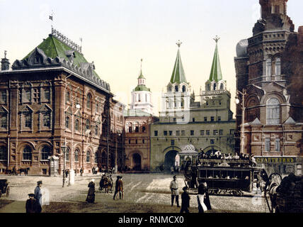 Das Tor von Notre Dame d'Iberia, Moskau, Russland. 1890-1900 Stockfoto