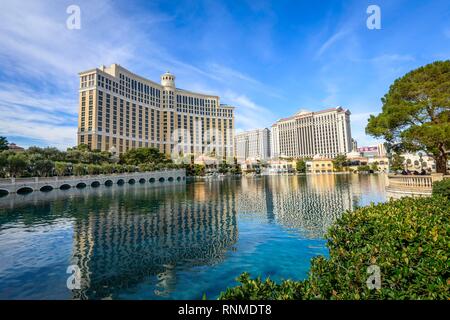 See vor dem Hotel Bellagio, Casino, Luxus Hotel, Las Vegas Strip, Las Vegas, Nevada, USA Stockfoto