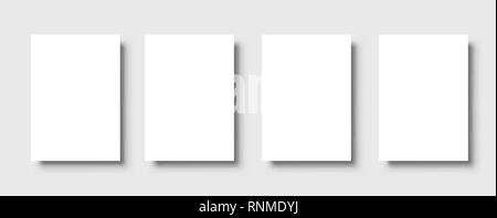 Leeres weißes Poster. Weiß Schwarz Vorlage. Vector Illustration. Stock Vektor