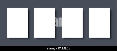 Leeres weißes Poster. Weiß Schwarz Vorlage. Vector Illustration. Stock Vektor
