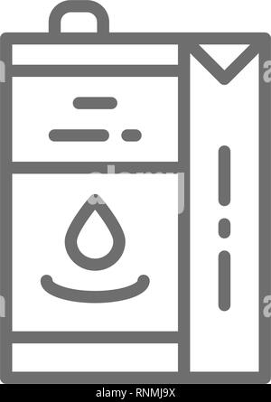 Karton für Milch, Saft pack Symbol Leitung. Stock Vektor