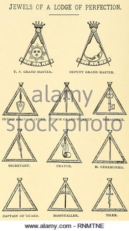 Freimaurerischer Symbolik aus der späten 1800s Stockfoto