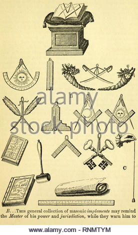 Freimaurerischer Symbolik aus der späten 1800s Stockfoto