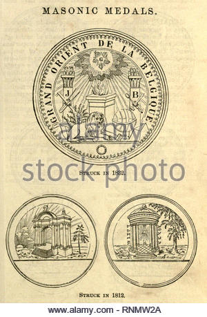 Freimaurerischer Symbolik aus der späten 1800s Stockfoto