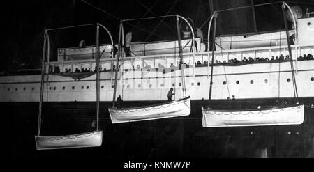 Carpathia - Titanic Rettungsboote. Stockfoto