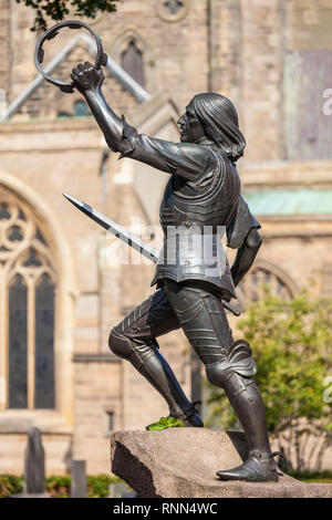 Die Statue von König Richard III Richard III Auftraggeber der Gesellschaft Stadtzentrum von Leicester Leicestershire EastMidlands England uk gb Europa Stockfoto