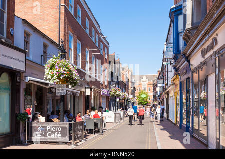 Stadtzentrum von Leicester Loseby Spaziergang kleine Geschäfte und Cafés in Leicester, Leicestershire, East Midlands, England, UK, GB, Europa Stockfoto