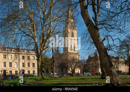 Portland Square, Bristol, UK, die St. Pauls Kirche und aus dem 18. Jahrhundert beherbergt. Stockfoto