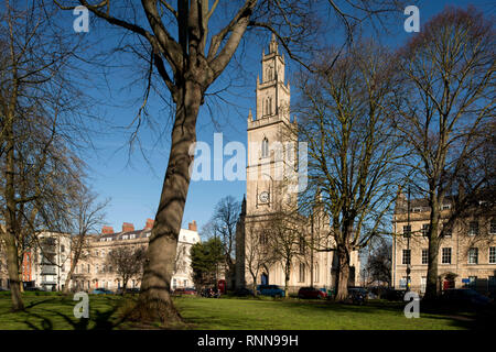 Portland Square, Bristol, UK, die St. Pauls Kirche und aus dem 18. Jahrhundert beherbergt. Stockfoto