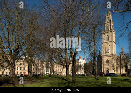 Portland Square, Bristol, UK, die St. Pauls Kirche und aus dem 18. Jahrhundert beherbergt. Stockfoto