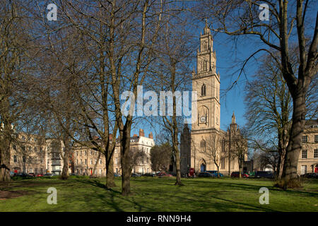 Portland Square, Bristol, UK, die St. Pauls Kirche und aus dem 18. Jahrhundert beherbergt. Stockfoto