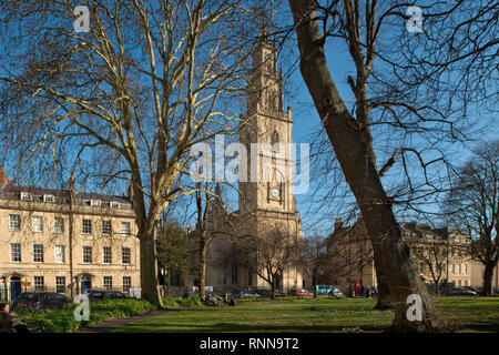 Portland Square, Bristol, UK, die St. Pauls Kirche und aus dem 18. Jahrhundert beherbergt. Stockfoto