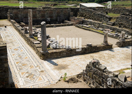 Mosaik, in den Ruinen von Stobi, Mazedonien Stockfoto