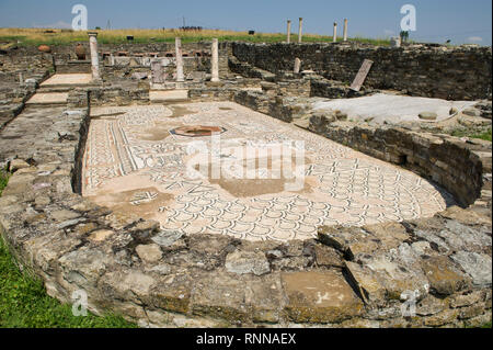 Mosaik, in den Ruinen von Stobi, Mazedonien Stockfoto