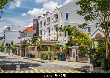 Bürgerhäusern, Joo Chiat Bezirk, Singapur. Stockfoto