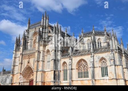 Das Kloster von Batalha - mittelalterlichen gotischen Wahrzeichen in Portugal. UNESCO-Weltkulturerbe. Stockfoto