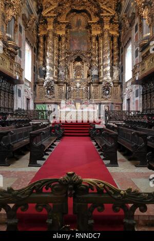 PORTO, PORTUGAL - 24. MAI 2018: die Kathedrale der Himmelfahrt Mariens in Porto. Die Kirche verfügt über Romanik, Barock und gotischen Stil. Stockfoto