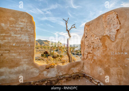 Die Ryan Ranch House ist ein Adobe Struktur in 1896 gebaut in, was jetzt der Joshua Tree National Park, CA. Stockfoto