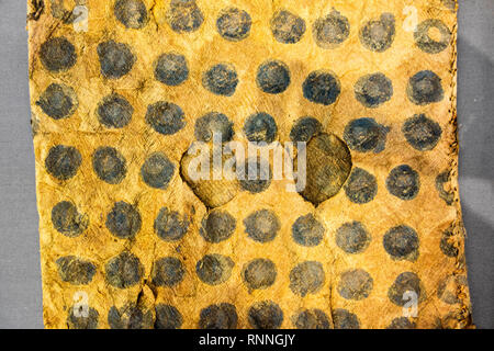 Kongolesischen Maske eines Leopard Mann/Aniota/Anyota/Anioto in der AfricaMuseum/Königliches Museum für Zentralafrika in Tervuren, Brüssel, Belgien Stockfoto