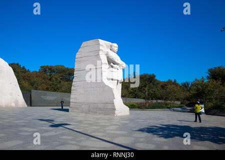 USA, Washington DC. Denkmal Dr. Martin Luther King, Jefferson Memorial am sonnigen Tag. Die Statue. Stockfoto