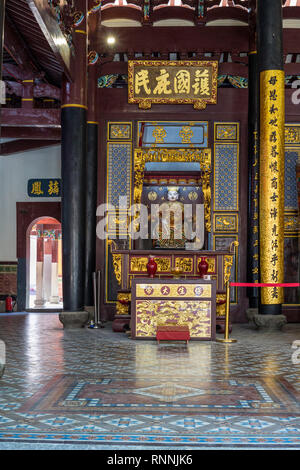 Singapur Thian Hock Keng taoistischen Tempel, Statue von Bao Sheng Da Di, himmlischen Salbei Bao Sheng, ein Arzt. Stockfoto