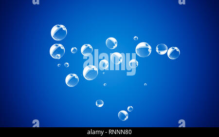 Blase auf isolierte blauen Hintergrund. Blau abstrakte Textur. Stockfoto