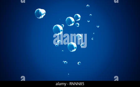 Blase auf isolierte blauen Hintergrund. Blau abstrakte Textur. Stockfoto