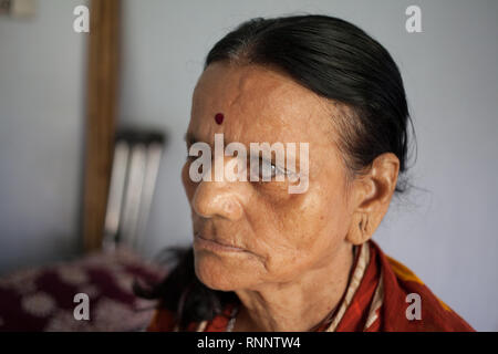 Eldry Menschen, die durch Lepra Wohn togather in einem alten Pflege Haus in Bankura Stockfoto