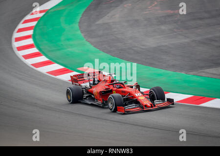 Barcelona, Spanien. 19 Feb, 2019. Charles Leclerc der Scuderia Ferrari während der zweiten Reise von F1 Test Tage in Montmelo circuit. Credit: SOPA Images Limited/Alamy leben Nachrichten Stockfoto