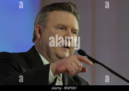 Wien, Österreich. 19. Februar 2019. Zusammen sind wir Wien. Gemeinsam sind wir Europa. - Wien als Sozialhauptstadt Europas. Das Bild zeigt Bürgermeister Dr. Michael Ludwig Stockfoto