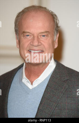 London, Großbritannien. 19 Feb, 2019. Kelsey Grammer an der Ansage für eine neue Produktion von "La Mancha" an der London Coliseum, London. Bild: Steve Vas/Featureflash Credit: Paul Smith/Alamy leben Nachrichten Stockfoto