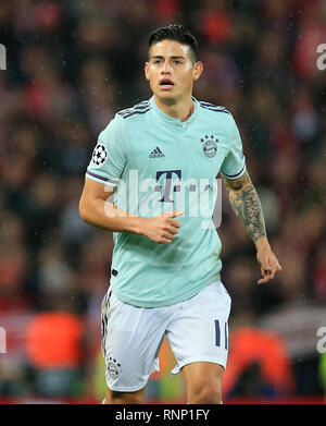 Anfield, Liverpool, Großbritannien. 19 Feb, 2019. UEFA Champions League Runde 16, Liverpool gegen Bayern München; James Rodriguez von Bayern München Credit: Aktion plus Sport/Alamy leben Nachrichten Stockfoto